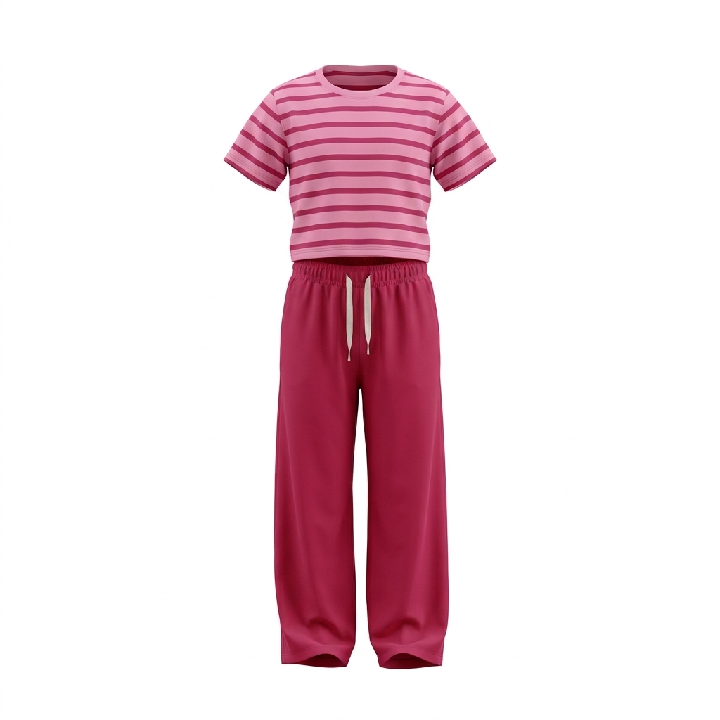 Set Girls Piebald Casual Simple Pretty